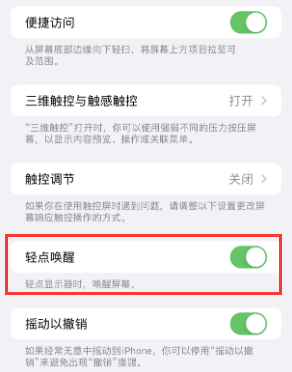 郊区苹果授权维修站分享iPhone轻点无法唤醒怎么办 